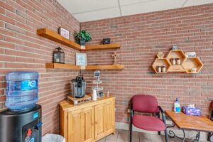 Coffee corner with brick wall