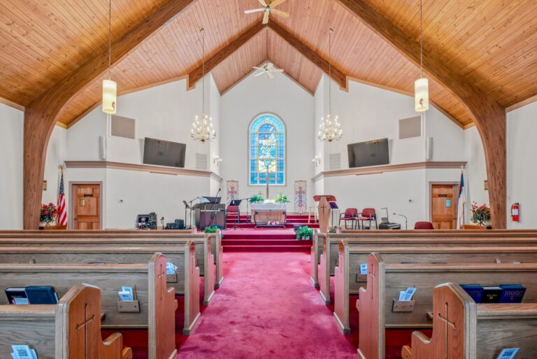 Looking down the center aisle toward the altar