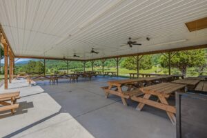 Inside the picnic pavilion