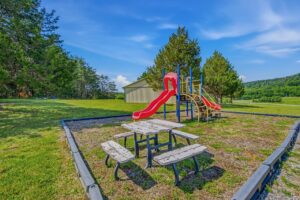 Playground and picnic tables