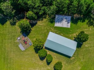 Aerial view of the pavilion roof